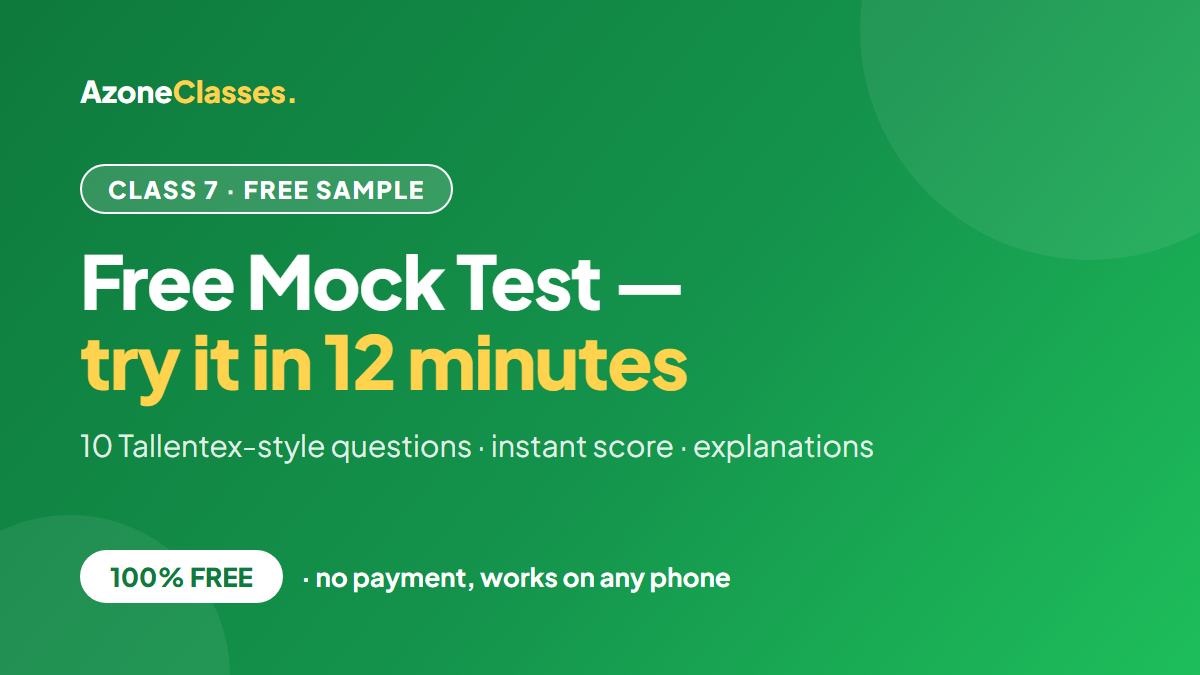 Free Sample Mock Test — Class 7