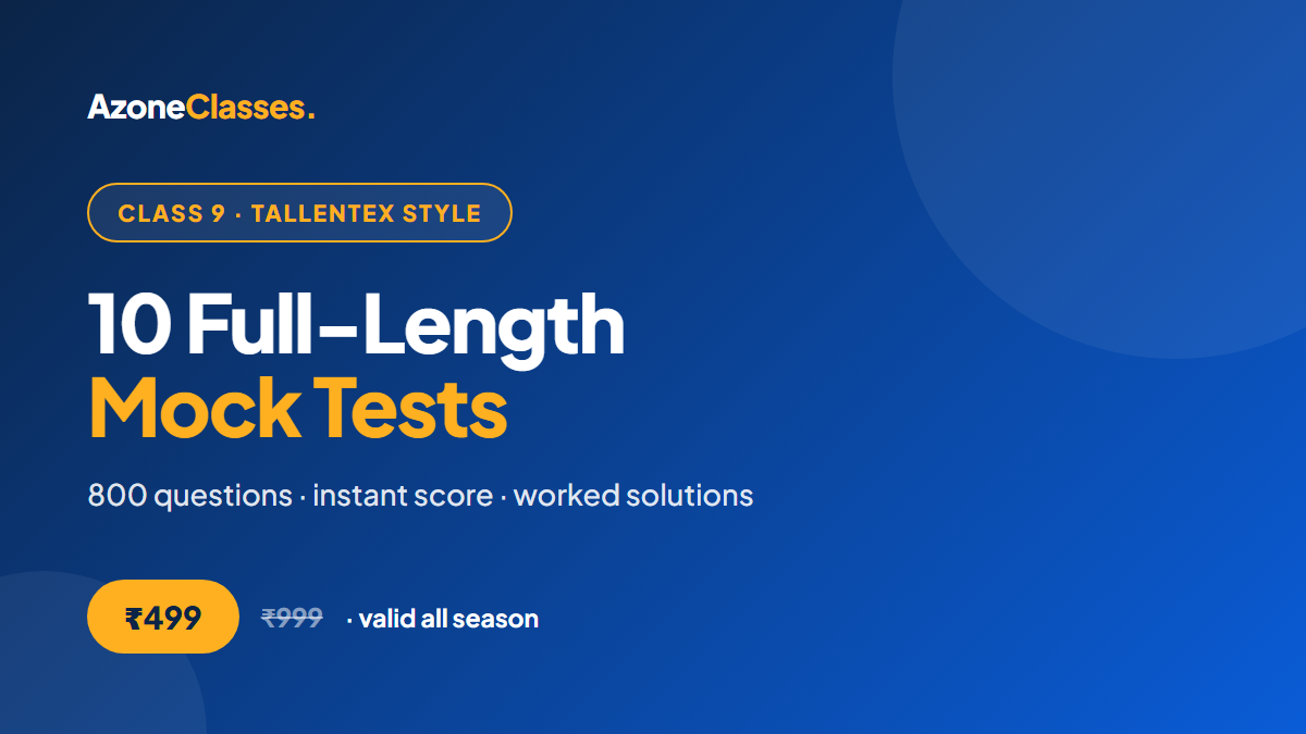 Class 9 Tallentex-Style Mock Test Series