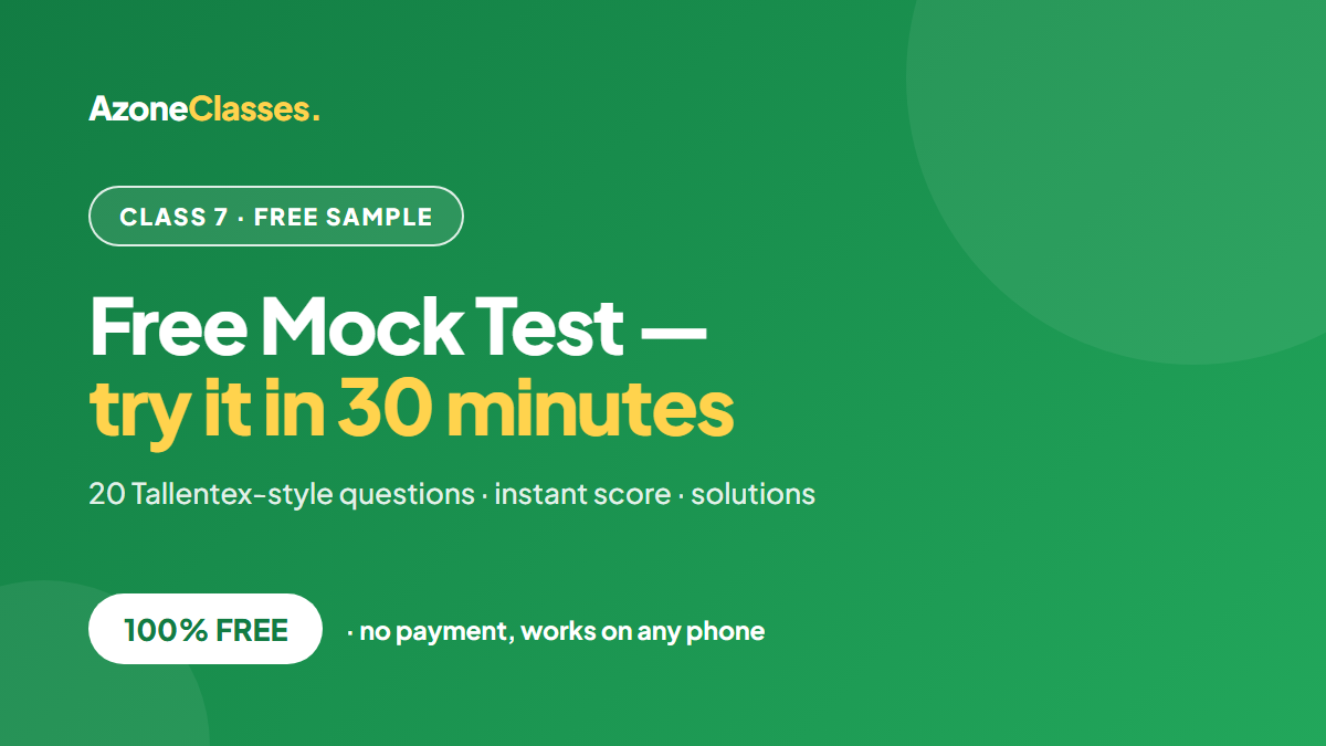 Free Sample Mock Test — Class 7