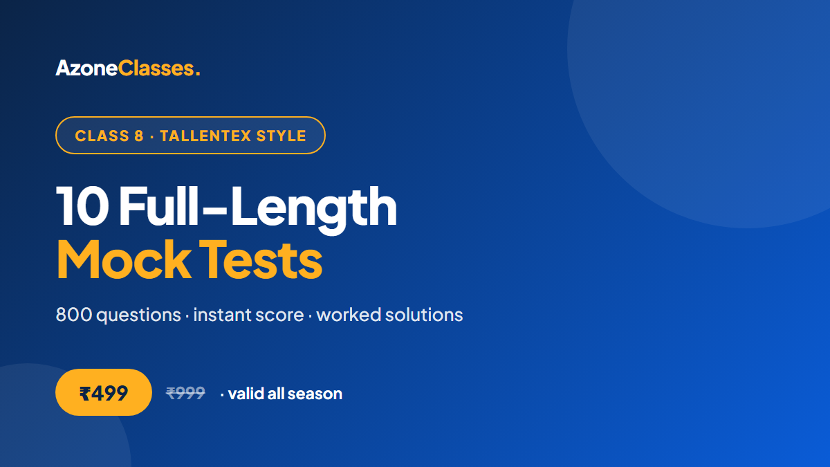 Class 8 Tallentex-Style Mock Test Series